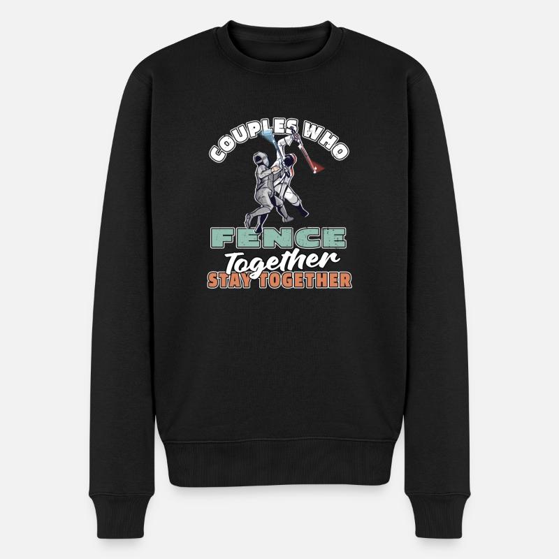 Fechten Fechter Paar - Männer Premium Bio Pullover - Schwarz