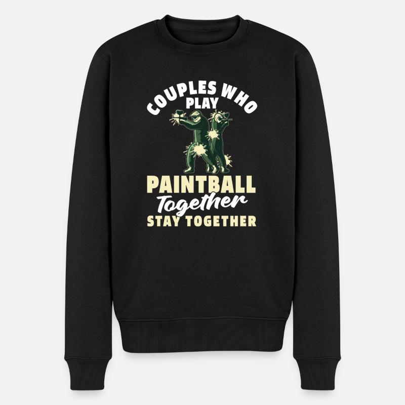 Paintball Paar - Männer Premium Bio Pullover - Schwarz