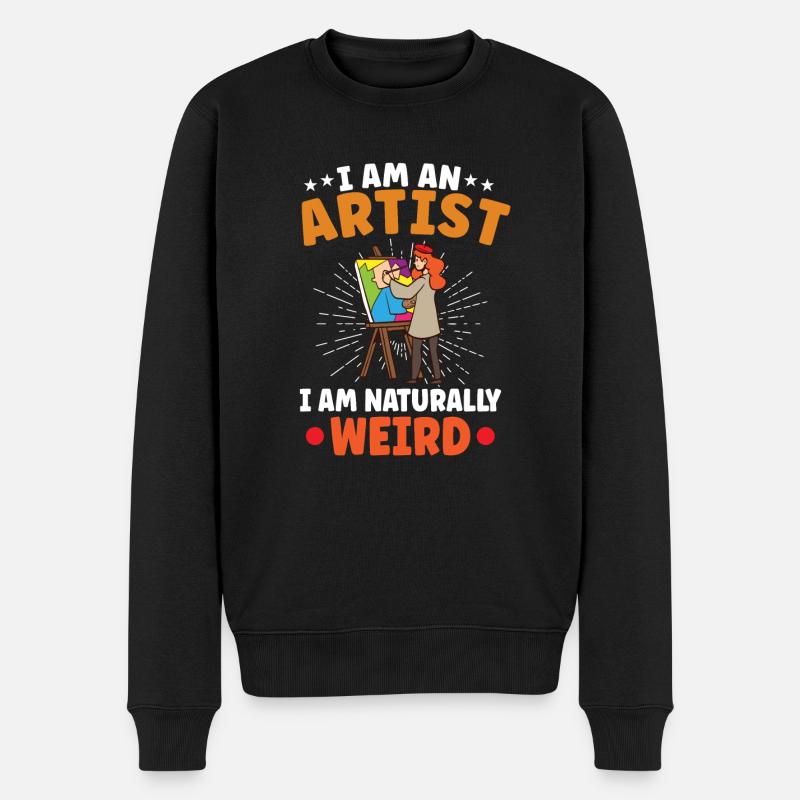 Künstler Malerei Maler Kunstfarbe Kunstlehrer - Männer Premium Bio Pullover - Schwarz