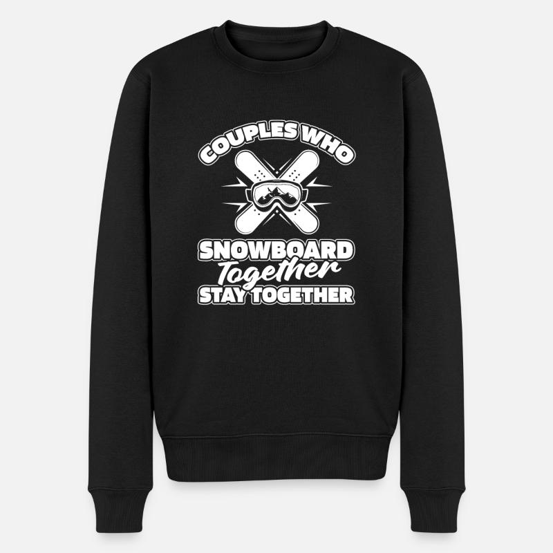 Snowboard Snowboarder Paar - Männer Premium Bio Pullover - Schwarz