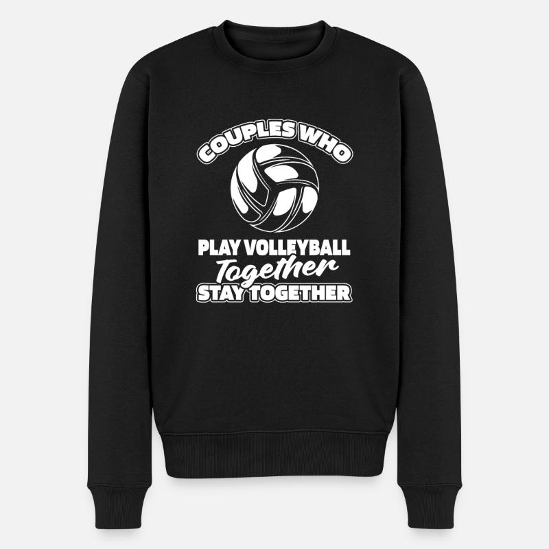 Volleyball Volleyballer Paar - Männer Premium Bio Pullover - Schwarz
