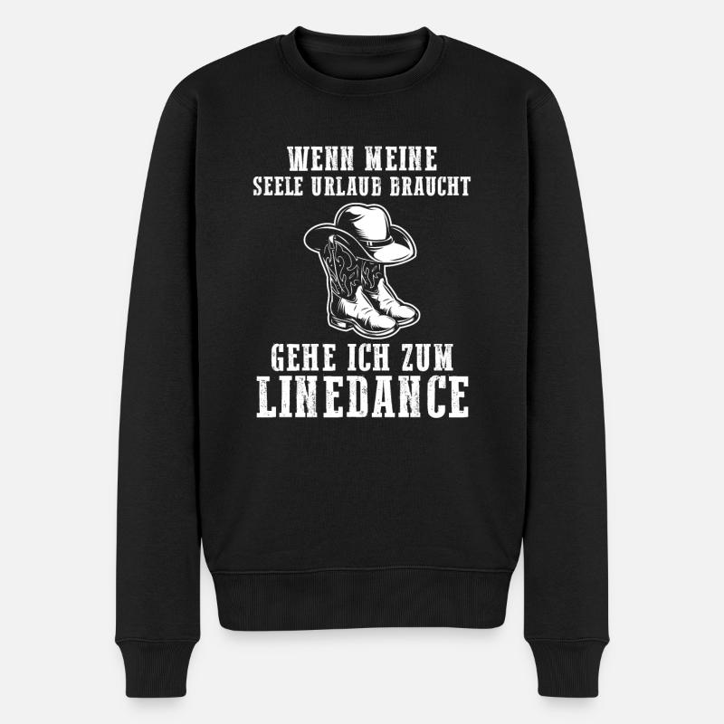 Linedance Western Line Dance Geschenk - Männer Premium Bio Pullover - Schwarz