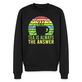 Tea Lover Gifts - Men's Premium Organic Jumper - black - Front - Nico (187cm)