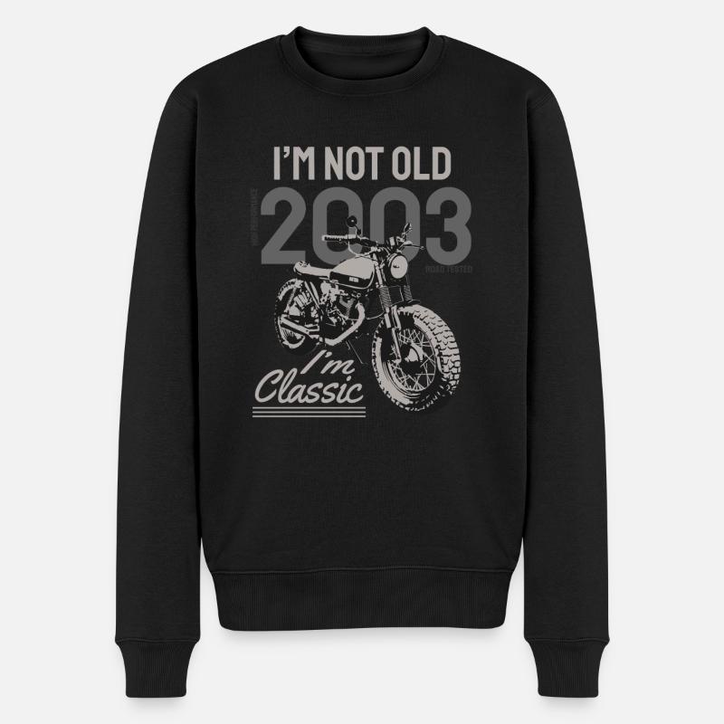I'm Not Old I'm Classic. Biker Geburtstag 2003 - Männer Premium Bio Pullover - Schwarz