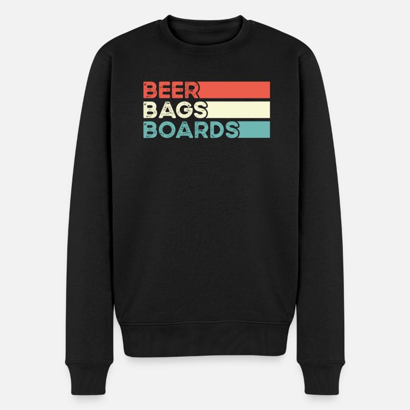 Bier tüten und Bretter - Männer Premium Bio Pullover - Schwarz