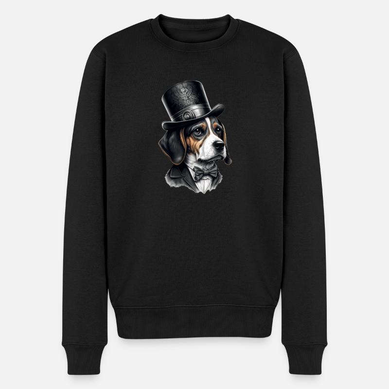 Hund Beagle Hundemotiv - Männer Premium Bio Pullover - Schwarz