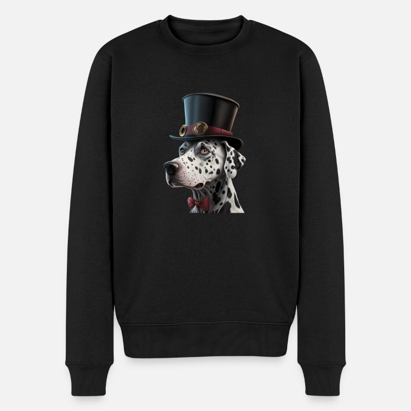 Hund Dalmatian Hundemotiv - Männer Premium Bio Pullover - Schwarz