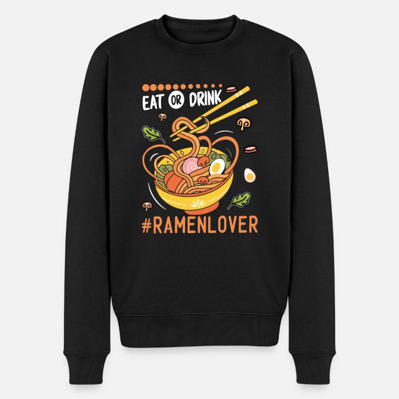 Essen Sie oder trinken Sie - Ramen-Nudel - Männer Premium Bio Pullover - Schwarz