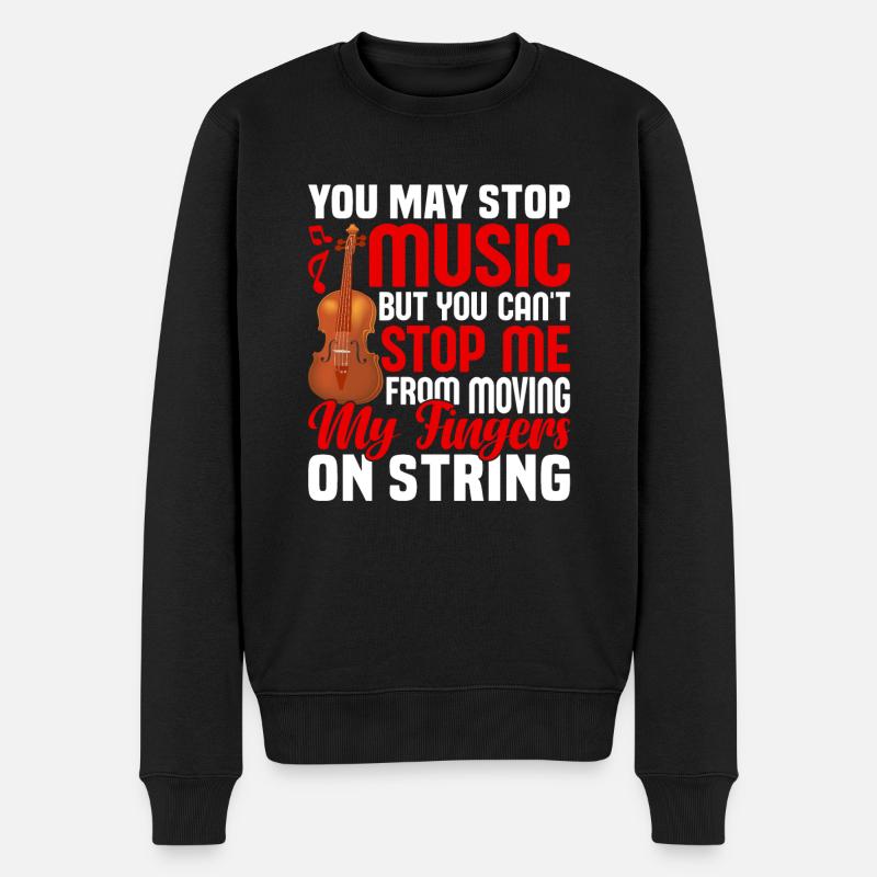 Me From Moving My Fingers On String - Violine - Männer Premium Bio Pullover - Schwarz