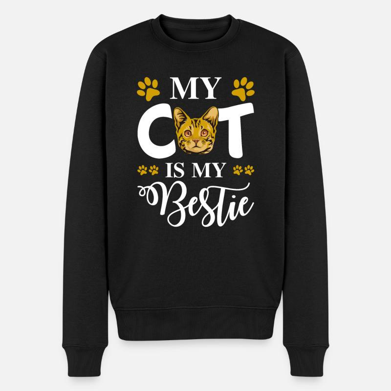 MON CHAT EST MA BÊTE - Pull Premium bio Homme - noir