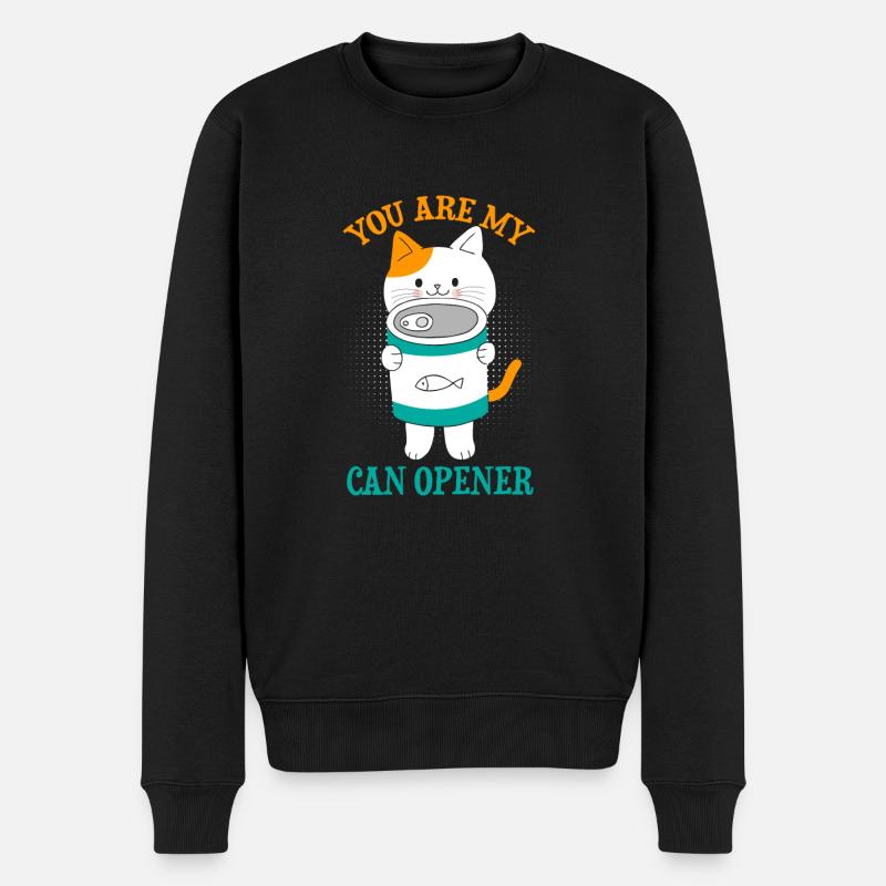 Witziges Katzenspruch Katzen Motiv - Männer Premium Bio Pullover - Schwarz