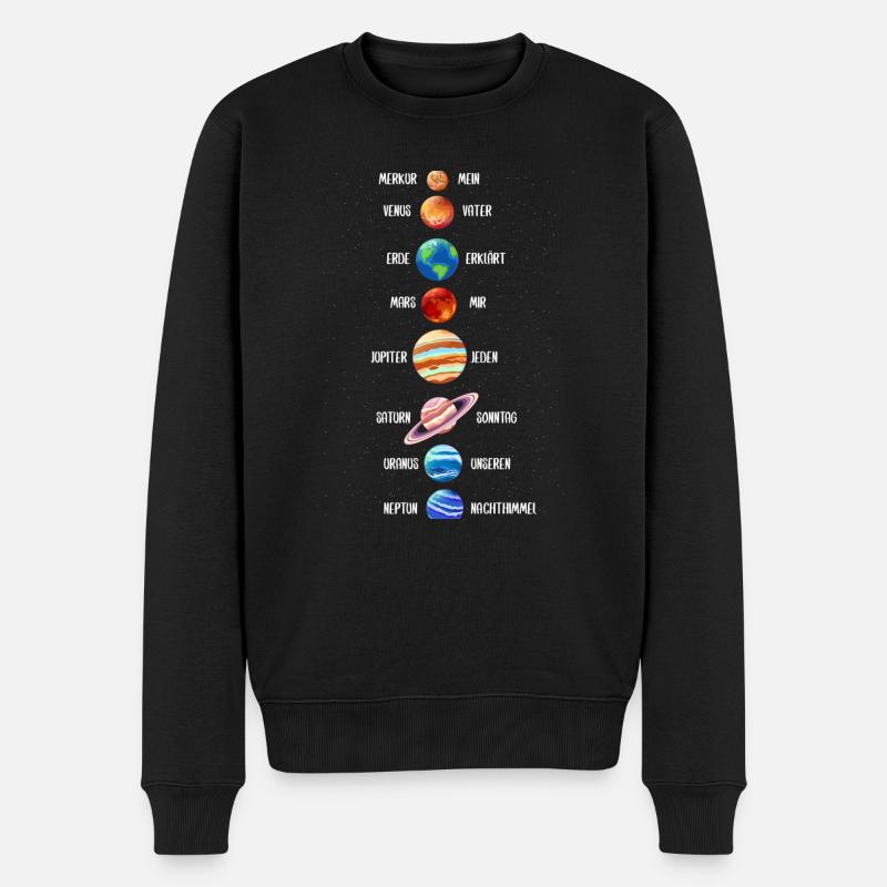 Solar System Planets Phrase - Men's Premium Organic Jumper - black