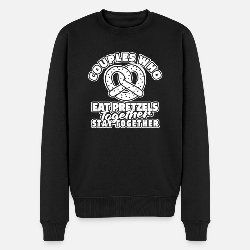 Brezel Paar - Männer Premium Bio Pullover - Schwarz