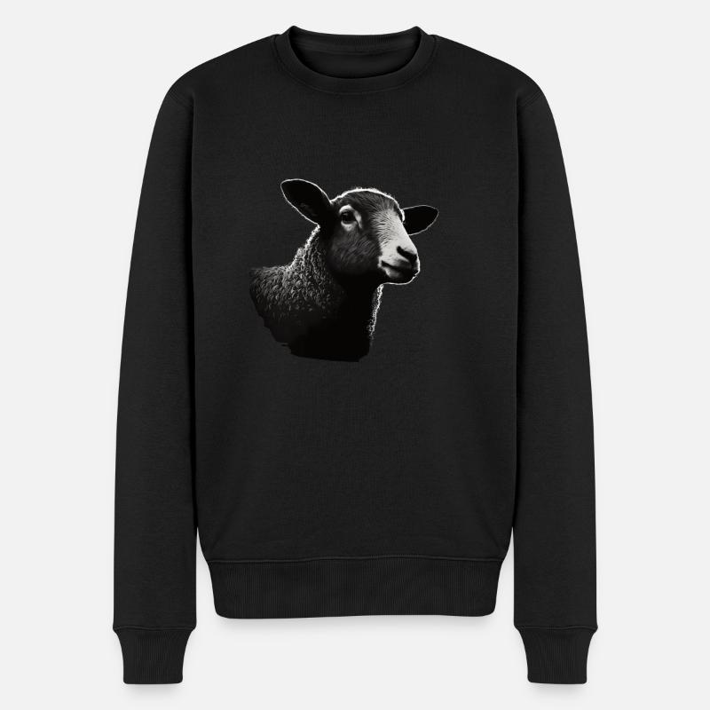 Schaf Schablone Art.-nr - Männer Premium Bio Pullover - Schwarz