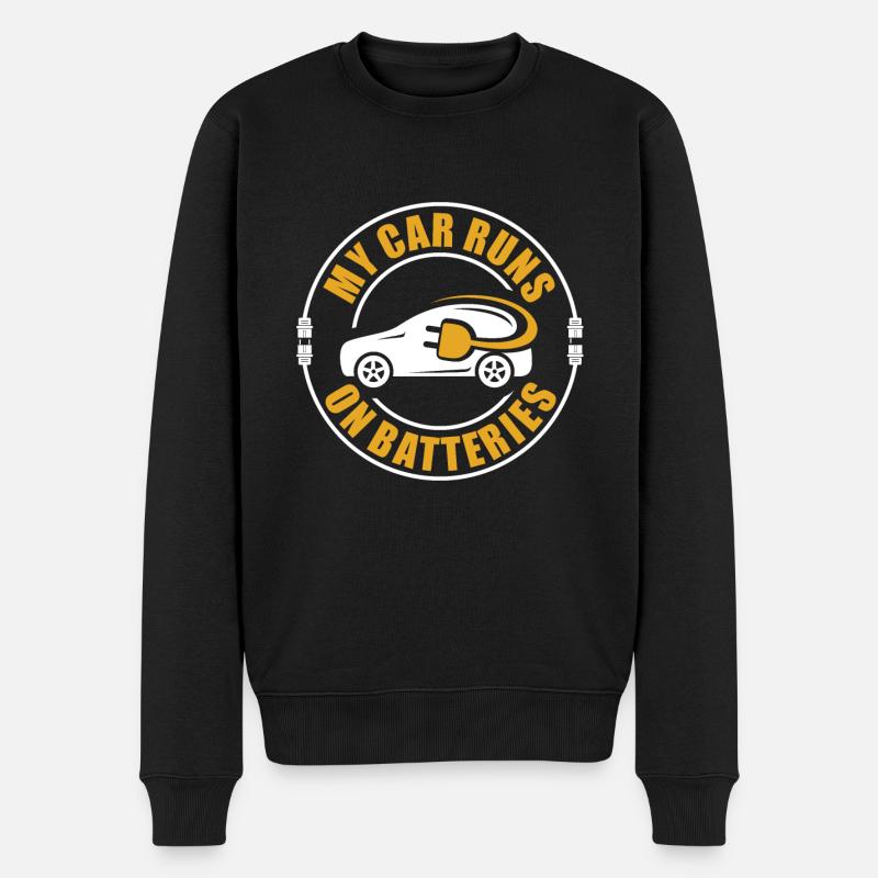 Funny Waiting For My Car To Charge For Electric Ca - Männer Premium Bio Pullover - Schwarz