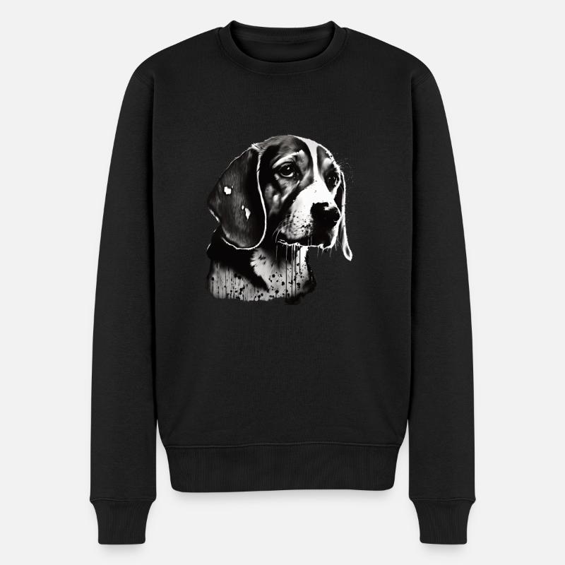Beagle Bild Portrait - Männer Premium Bio Pullover - Schwarz