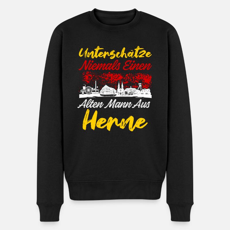 Herne - Männer Premium Bio Pullover - Schwarz
