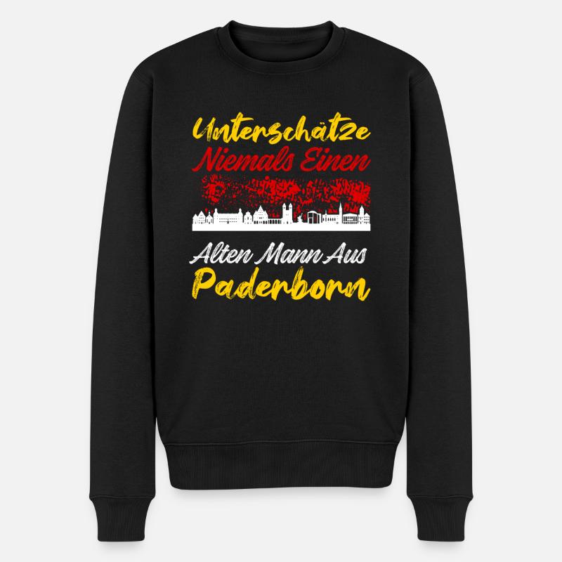 Paderborn - Männer Premium Bio Pullover - Schwarz