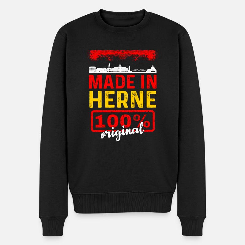 Herne - Männer Premium Bio Pullover - Schwarz