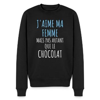 j'aime ma femme cadeau humour homme - Pull Premium bio Homme - noir - Devant - Nico (187cm)