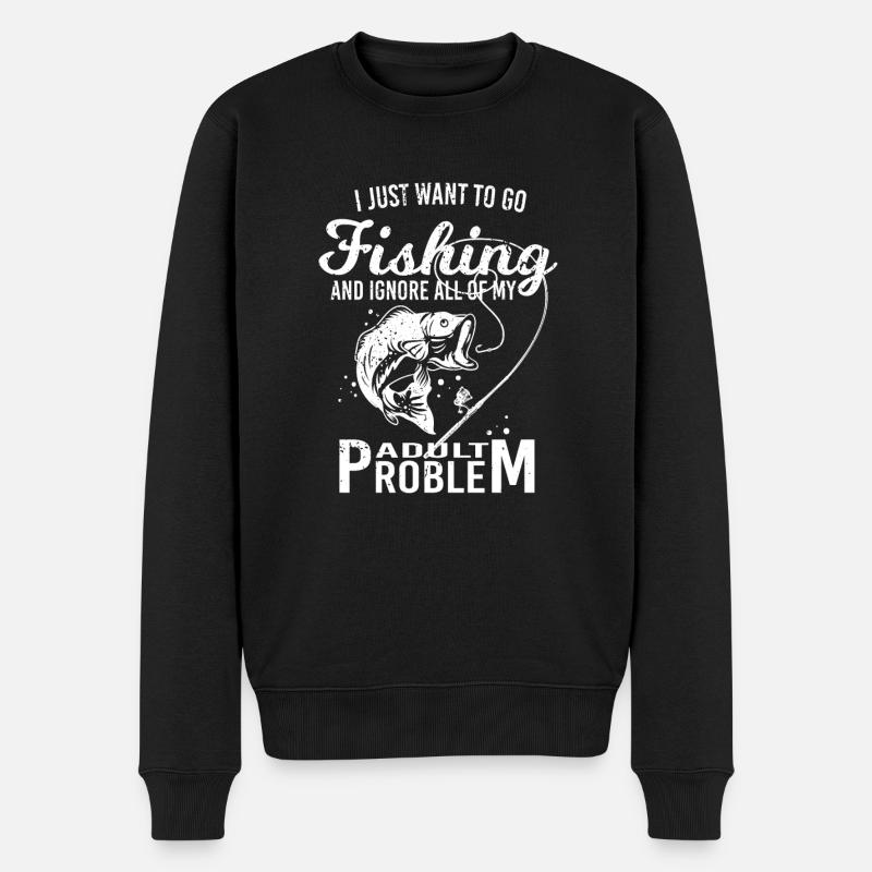 Angeln Opa papa - Männer Premium Bio Pullover - Schwarz