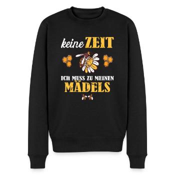 Bienenzucht und Honig - Männer Premium Bio Pullover - Schwarz - Vorne - Nico (187cm)