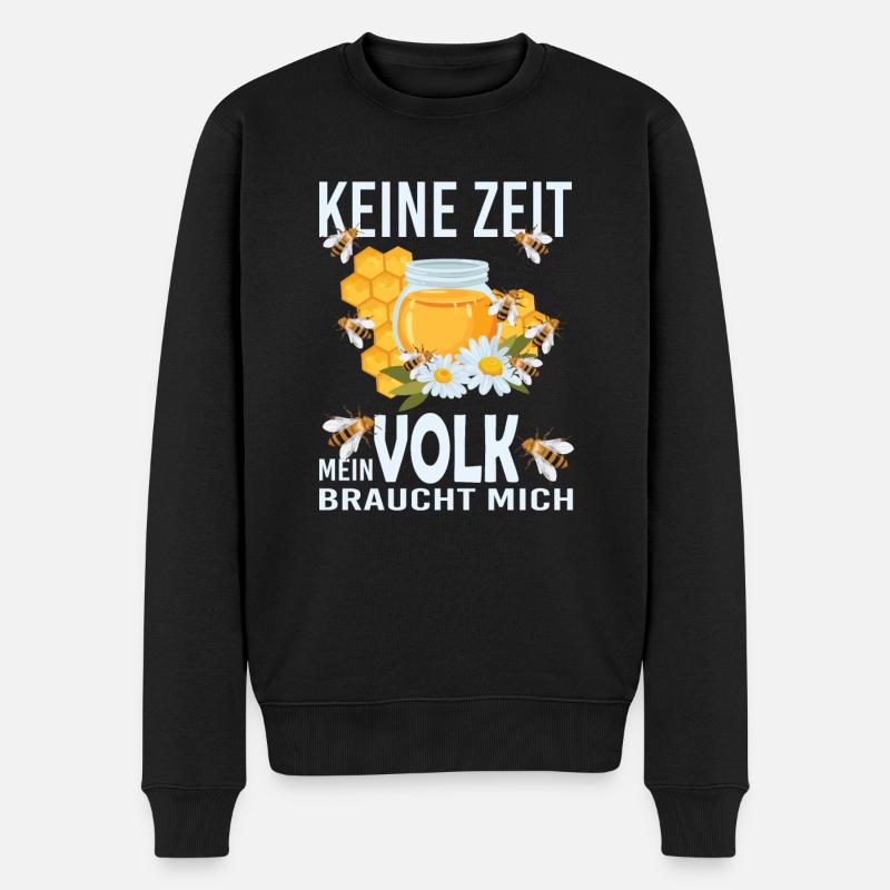 Bienenzucht und Honig - Männer Premium Bio Pullover - Schwarz