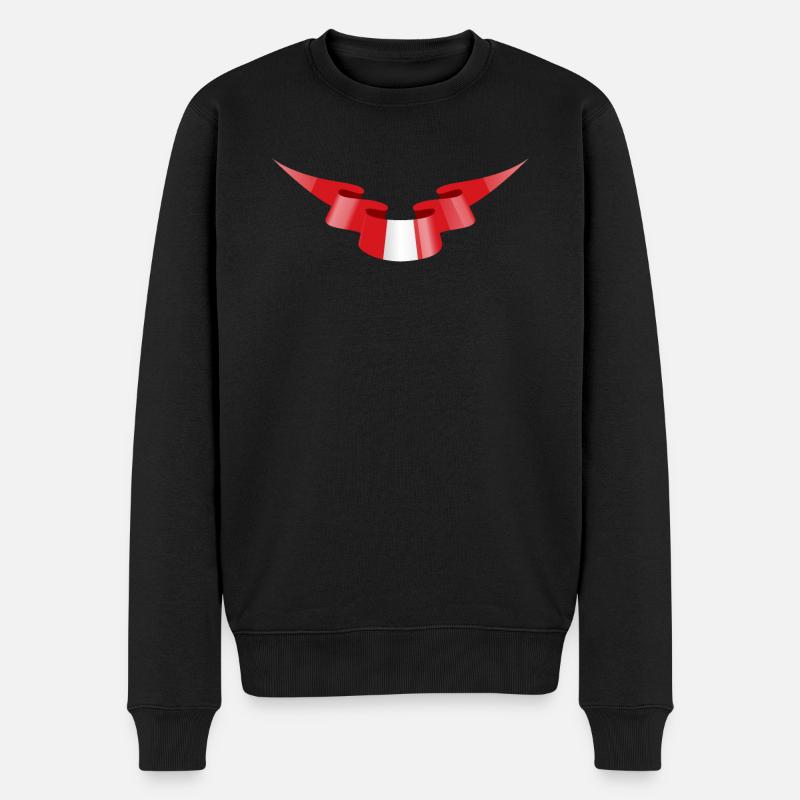 Peru Flagge Banner - Männer Premium Bio Pullover - Schwarz