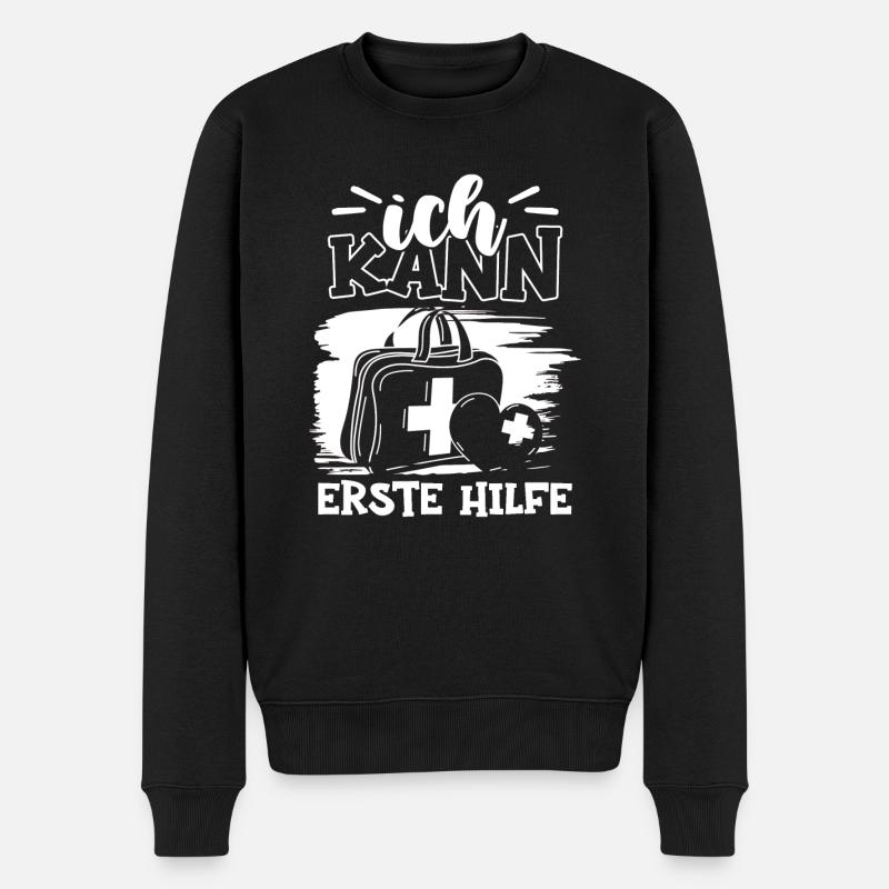 Sanitäter & Sani I Rettungsdienst I Notarzt - Männer Premium Bio Pullover - Schwarz