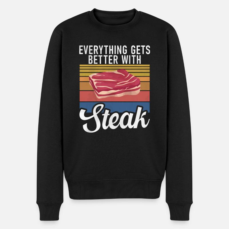 Steak Lover Steak Cadeau - Pull Premium bio Homme - noir