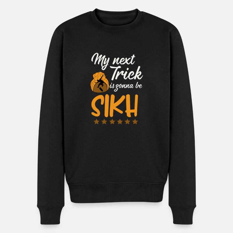 Mein Trick Wird Sikh-skateboarding Sein - Männer Premium Bio Pullover - Schwarz