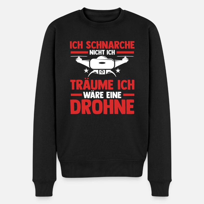 Drohne Pilot Quadrokopter Geschenk - Männer Premium Bio Pullover - Schwarz