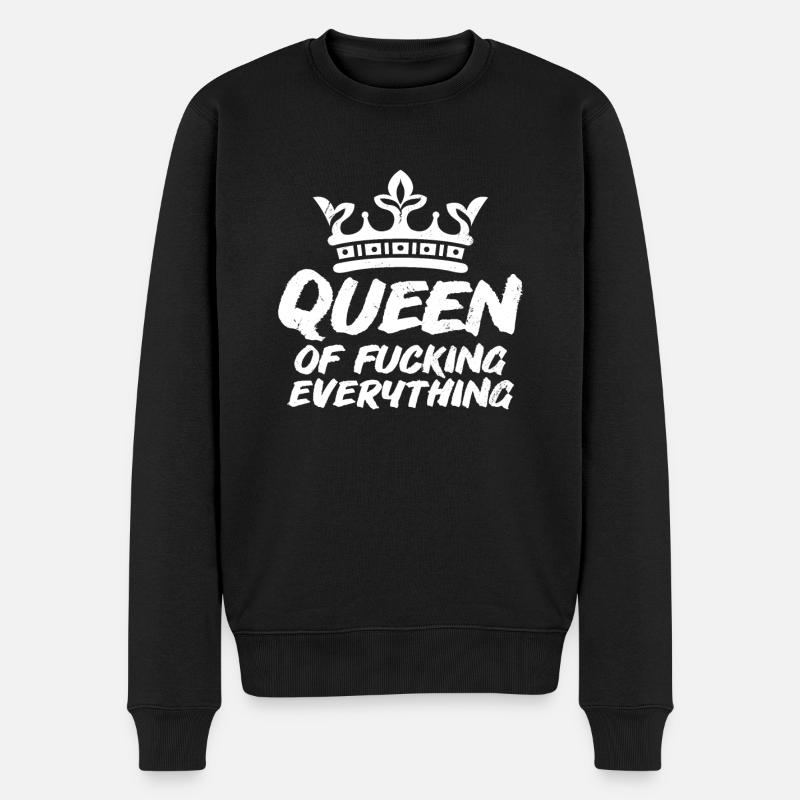 Lustiger Spruch Schwarzer Humor - Männer Premium Bio Pullover - Schwarz
