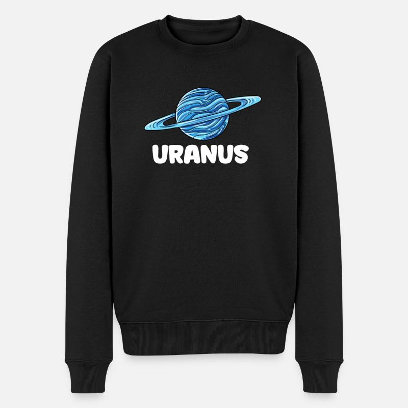 Uranus - Männer Premium Bio Pullover - Schwarz