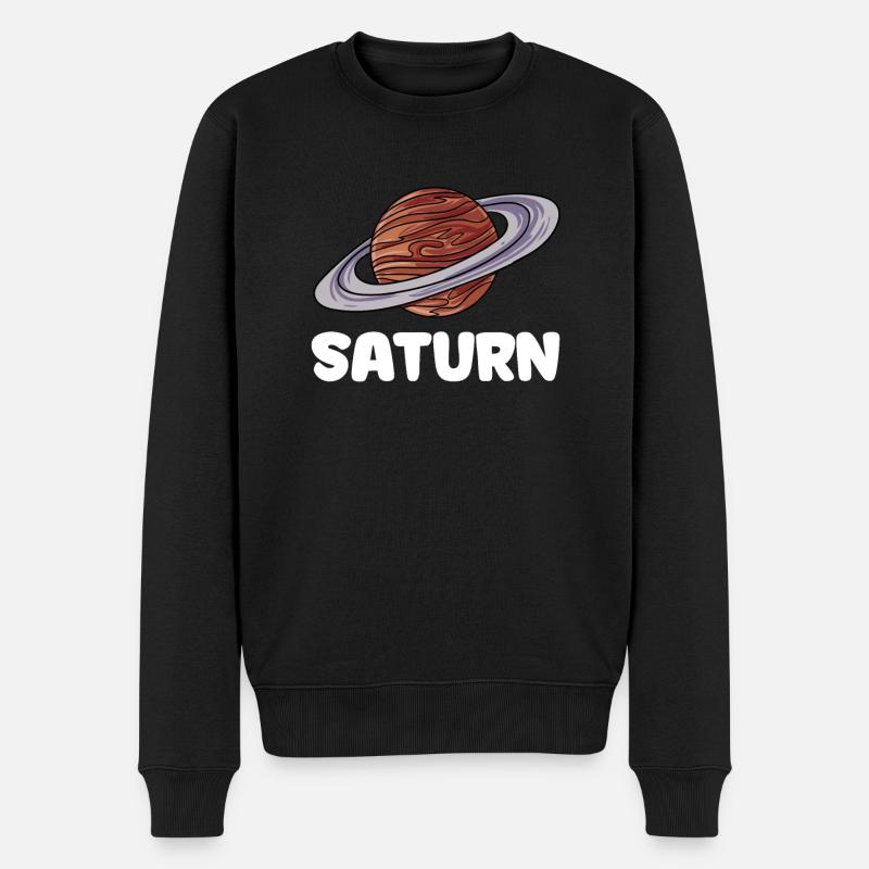 Saturn - Männer Premium Bio Pullover - Schwarz