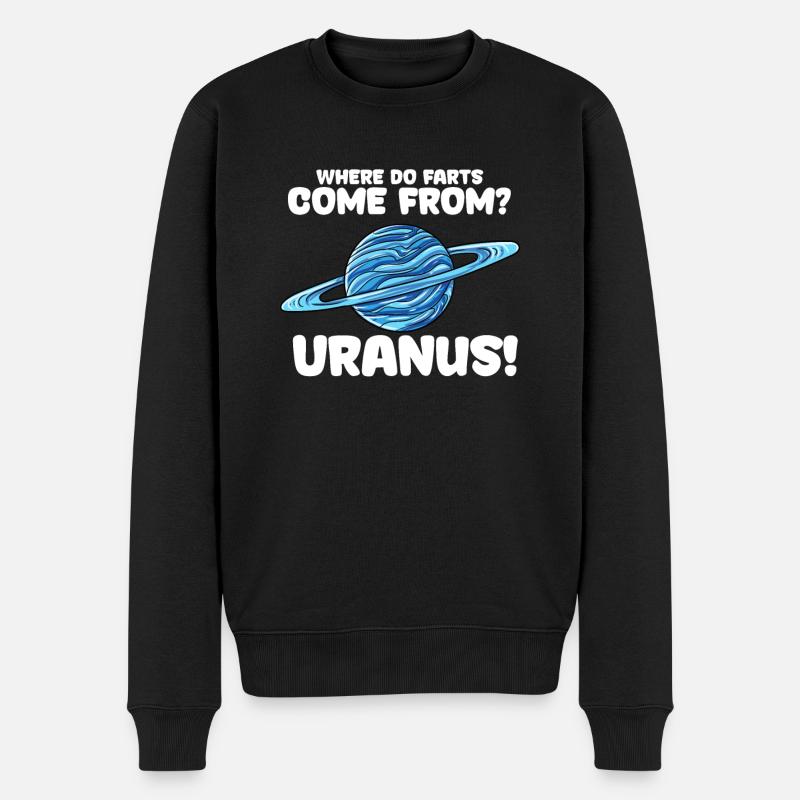 Uranus - Männer Premium Bio Pullover - Schwarz