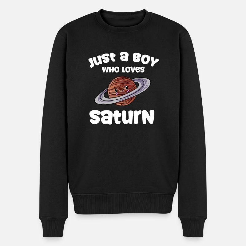 Saturn - Männer Premium Bio Pullover - Schwarz