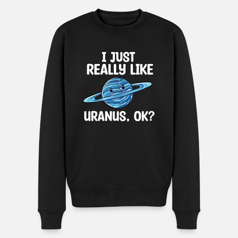 Uranus - Männer Premium Bio Pullover - Schwarz