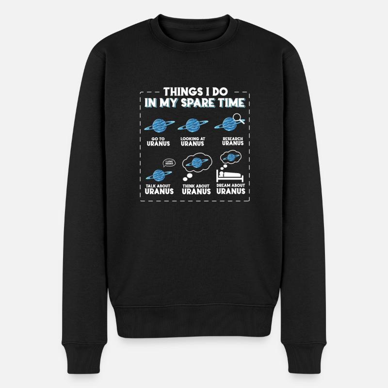 Uranus - Männer Premium Bio Pullover - Schwarz