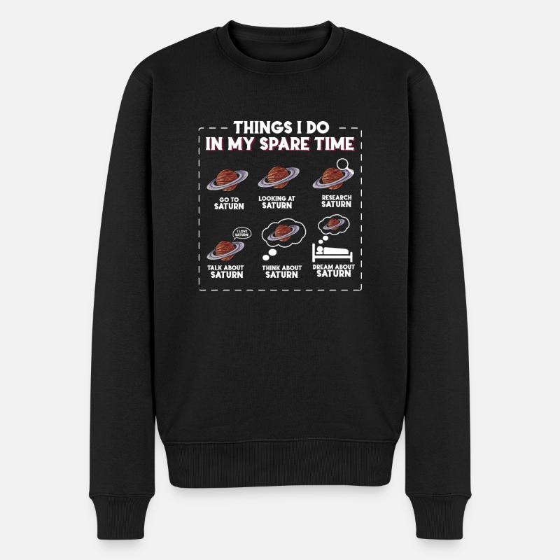 Saturn - Männer Premium Bio Pullover - Schwarz