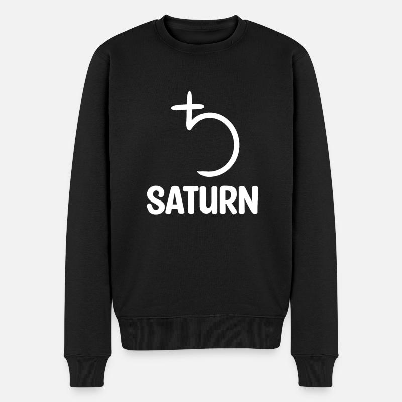 Saturn - Männer Premium Bio Pullover - Schwarz
