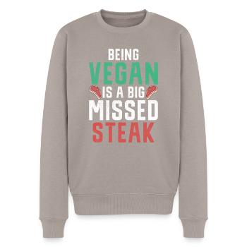 Steak Lover Steak Cadeau - Pull Premium bio Homme - taupe - Devant - Nico (187cm)