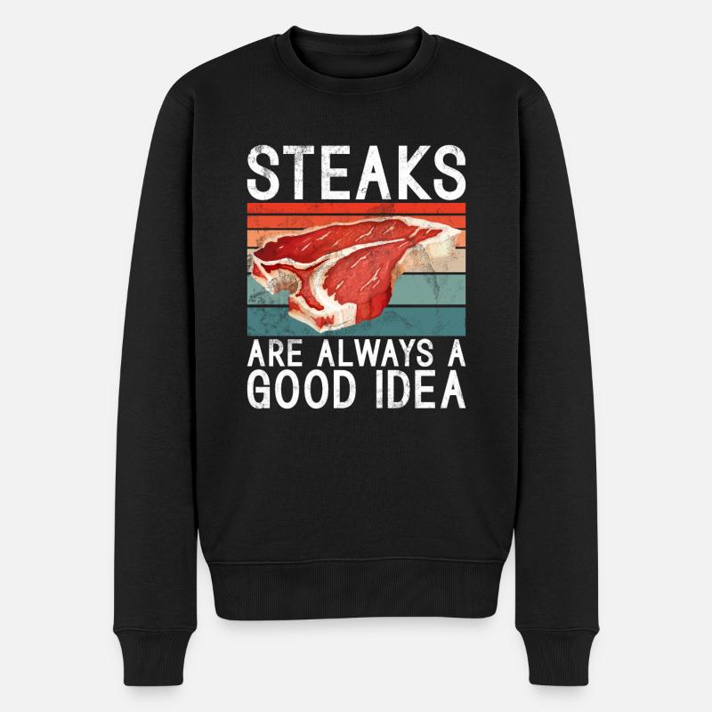 Steak Lover Steak Gift - Men's Premium Organic Jumper - black