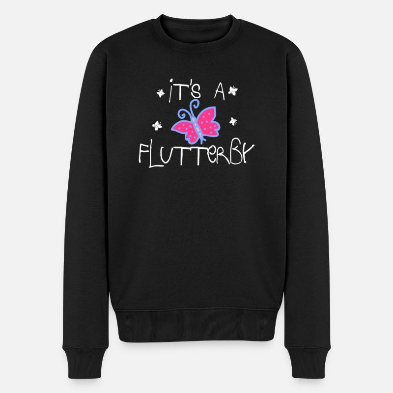 C’est un | flottant Papillon - Pull Premium bio Homme - noir