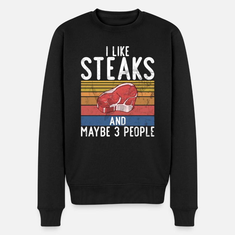 Steak Lover Steak Cadeau - Pull Premium bio Homme - noir