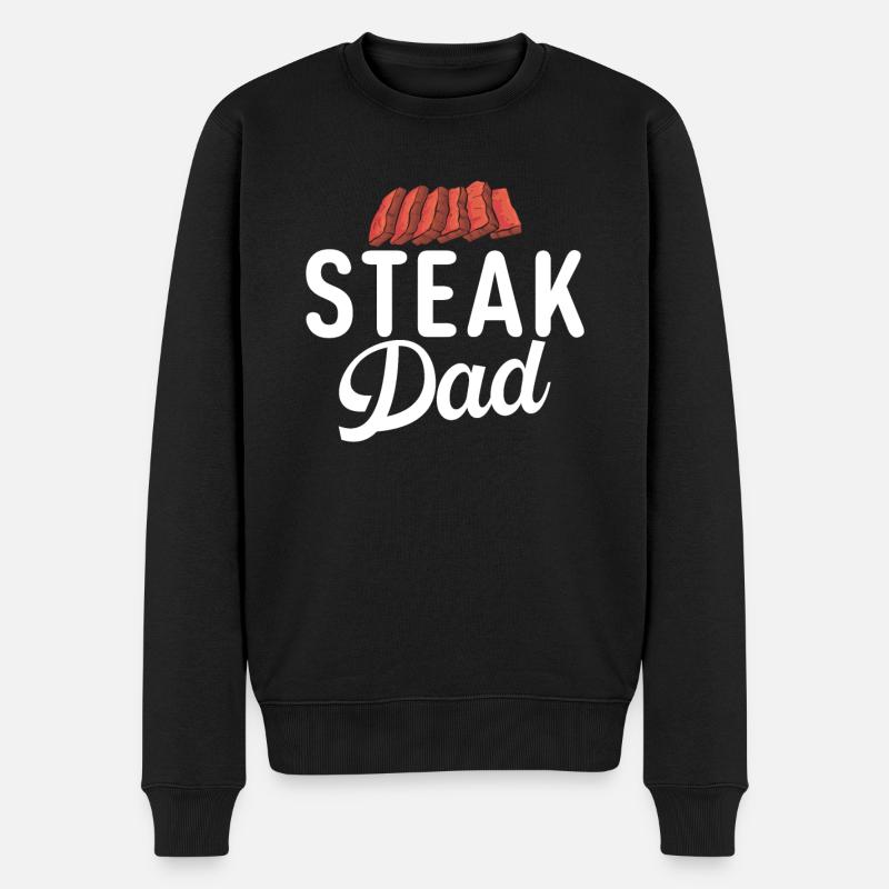 Steak Lover Steak Gift - Men's Premium Organic Jumper - black