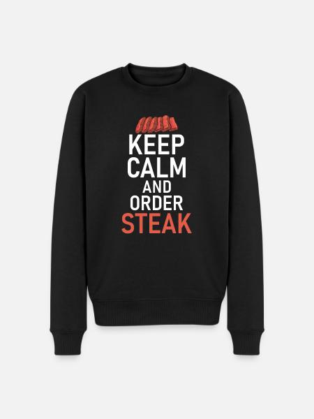 Steak Lover Steak Gift - Men's Premium Organic Jumper - black