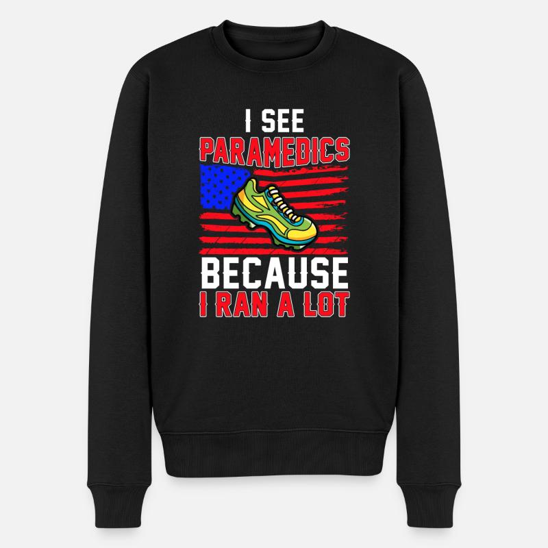 Jogging Spruch zum Laufen - Läufer - Männer Premium Bio Pullover - Schwarz