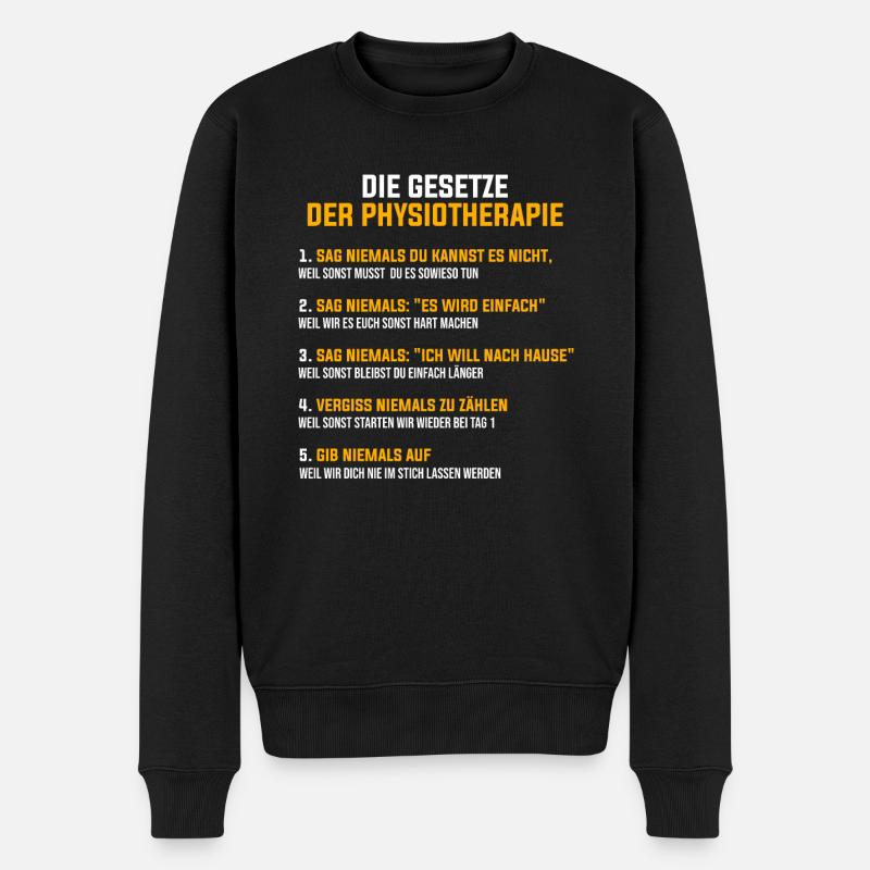 Physiotherapie Beruf Physiotherapeut Geschenk - Männer Premium Bio Pullover - Schwarz