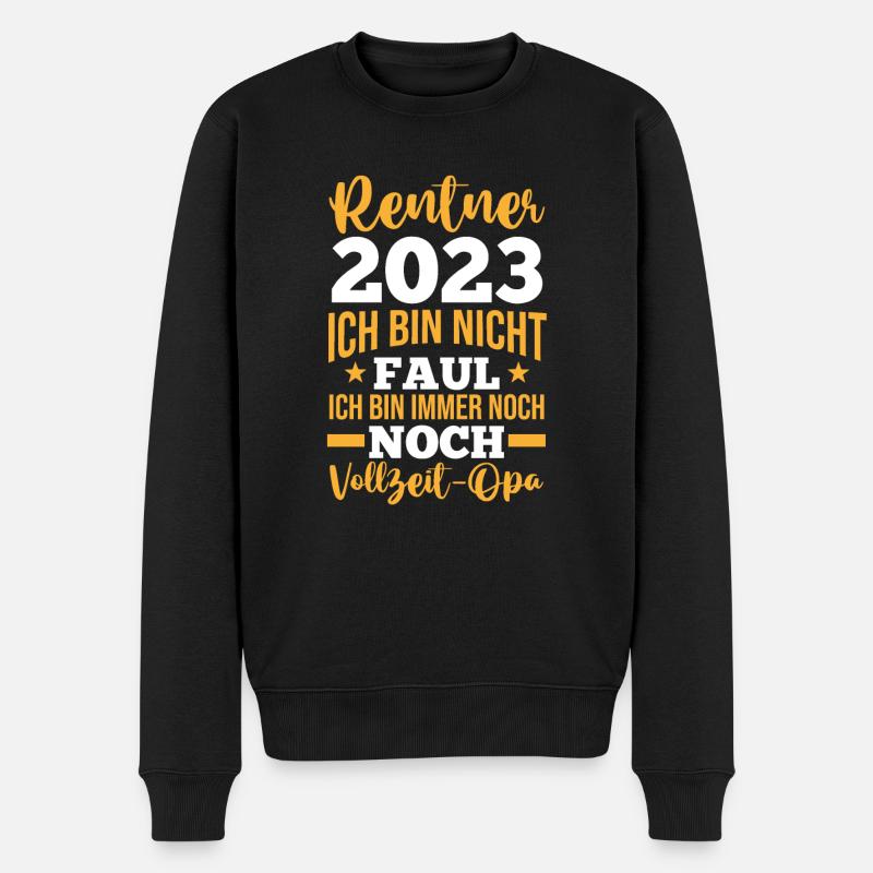Rentner 2023 Opa Rentner Geschenk - Männer Premium Bio Pullover - Schwarz
